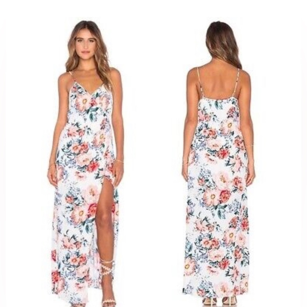 MinkPink White Floral Maxi Dress